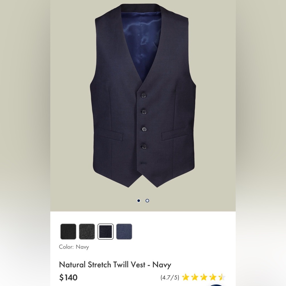 BRAND NEW ~ Charles Tyrwhitt Navy Wool Blend Dress Vest